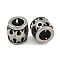 Retro Hollow 304 Stainless Steel European Beads, Large Hole Beads, Column, Antique Silver, 8x8mm, Hole: 4mm