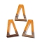 Resin & Wood Pendants, Hollow Triangle Charms, Orange, 38x24.5x3.5mm, Hole: 2mm