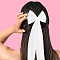 1Pc Iron Alligator Hair Clips, with Gauze Long Bowknot for Girls, White, 500x190x21mm
