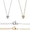 304 Stainless Steel Pendant Necklaces, with Brass Cubic Zirconia Pendant, Heart, Golden & Stainless Steel Color, 17.6 inch(45cm), Pendant: 7x7x4mm, 2 colors, 1pc/color, 2pcs/box