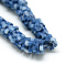Polymer Clay Bead Strands, Flower, Marine Blue, 4~6x4~6x1~1.5mm, Hole: 2mm, about 313~350pcs/strand, 15.35 inch~16.14 inch