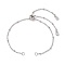 Non-Tarnish 2Pcs 2 Colors 304 Stainless Steel Satellite Chain Bracelet Slider Making, Stainless Steel Color, 10-1/4 inch(26cm)