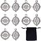 304 Stainless Steel Pendants, Flat Round with Compass, Stainless Steel Color, 17x15x2mm, Hole: 2mm, 16pcs/box