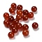 Natural Carnelian Beads, Round, Half Drilled, Dyed and Heated, 12~13.5mm, Hole: 1.2~1.5mm