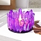 Electroplated Natural Quartz Crystal Candle Holder, Magenta, 60~70x40~50mm
