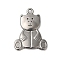 Non-Tarnish 304 Stainless Steel Pendants, Bear Charms, Stainless Steel Color, 26x19x2mm, Hole: 1.8mm