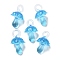 Handmade Lampwork Pendants, Bumpy, Mushroom, Light Sky Blue, 24.5~29.5x15~18.5mm, Hole: 2~5mm