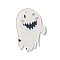 Halloween Printing Acrylic Pendants, Ghost Charms, White, 41x29x2mm, Hole: 1.8mm