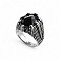 316L Surgical Stainless Steel with Cubic Zirconia Finger Rings for Men, Oval, Antique Silver, US Size 9(18.9mm)