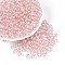 Transparent Glass Seed Beads, Glazing Style, Round, Pink, 6mm, Hole: 1.2mm, about 1500pcs/pound