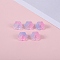 Glass Beads, Lily Flower, Pearl Pink, 12x8mm, Hole: 1.4mm