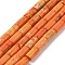 Natural Imperial Jasper Beads Strands, Dyed, Column, Dark Orange, 8x4.5mm, Hole: 1.2mm, about 50pcs/strand, 15.75''(40cm)