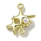 Rack Plating Alloy Star Links Connector Charms, with ABS Imitation Pearl, Lead Free & Cadmium Free, Golden, 15x13.5x7.5mm, Hole: 1.2mm
