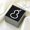 304 Stainless Steel Pendant Necklace, Gourd, Stainless Steel Color, 25.59 inch(65cm)