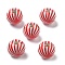 Printed Schima Wood European Beads, Round, FireBrick, 15.5x15mm, Hole: 4mm