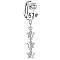 304 Stainless Steel Pave Clear Cubic Zirconia Clip on Belly Rings, Stainless Steel Color, Star, 20mm