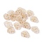 Plating Acrylic Beads, Golden Metal Enlaced, Frosted, Leaf, Moccasin, 10.5x13x4.5mm, Hole: 1.8mm