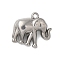 Non-Tarnish 304 Stainless Steel Pendants, Elephant Charms, Stainless Steel Color, 20.5x23x9mm, Hole: 1.8mm