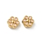 Ion Plating(IP) 304 Stainless Steel Beads, with Enamel, Real 18K Gold Plated, Flower, Lavender Blush, 9x9x5mm, Hole: 1.2mm