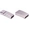 304 Stainless Steel Matte Magnetic Bracelet Clasps,  with Glue-in Ends, Rectangle, Stainless Steel Color, 21x11x5mm, Hole: 2.5x10mm, 13x32x8mm, Hole: 6x11mm, Packaging Box: 6.8x5.2x1.1cm
