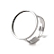 304 Stainless Steel Adjustable Ring Components, Round Pad Ring Settings, Stainless Steel Color, Tray: 18.5mm, 20mm, Inner Diameter: 18mm