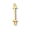 Rack Plating Brass Connector Charms, for Personalized Name Necklace Making, Cadmium Free & Lead Free, Long-Lasting Plated, Real 18K Gold Plated, Letter I, 22.5x4.5x1.5mm, Hole: 3x0.8mm