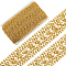 Polyester with PET Ribbon, Lace Trim, Clothes Accessories, Gold, 1-3/8 inch(35mm), about 10 yards/set