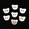 Freshwater Shell Buttons, 2-Hole, Bear, Seashell Color, 10x12.5~13x1.5~2mm, Hole: 1.6mm