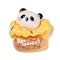 Desserts Theme Opaque Resin Decoden Cabochons, Panda, Gold, 19.5x18.5x7mm
