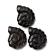 Natural Silver Sheen Obsidian Pendants, Top-Drilled Two-Sided Carved Nautilus, 29x25x9.5mm, Hole: 1mm