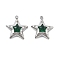 304 Stainless Steel Micro Pave Cubic Zirconia Pendants, Star, with Rhinestone, Ion Plating(IP), Stainless Steel Color, 16.5x15x5mm, Hole: 1.5mm