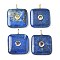 Dyed Natural Lapis Lazuli Pendants, Square Charms with Brass Micro Pave Cubic Zirconia Findings, Golden, The Color Of Zircon Is Random, 31x24~25x6~7mm, Hole: 3x2mm