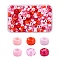 480Pcs 6 Colors Opaque & Transparent Plastic Beads, Barrel, Red, 9x6mm, Hole: 3.8mm, 80pcs/color