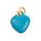 Rack Plating Brass Enamel Pendants, with Jump Ring, Cadmium Free & Lead Free, Long-Lasting Plated, Real 18K Gold Plated, Heart Charm, Light Sea Green, 9.5x7.5x3.5mm, Hole: 3mm