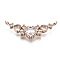 Brass Micro Pave Clear Cubic Zirconia Pendants Links, Long-Lasting Plated, Cadmium Free & Lead Free, Light Gold, 9.5x24.5x3mm, Hole: 1.2mm