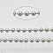 Brass Ball Chains, Long-Lasting Plated, Soldered, with Spool, Cadmium Free & Nickel Free & Lead Free, Platinum, 1.5mm, about 92m/roll