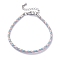 Polyester Cord Braided Bracelet Makings, with Stainless Steel Claw Lobster Clasps, Brass Findings, Long-Lasting Plated, Pink, 7-3/8 inch(18.8cm)