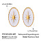 European Style Stainless Steel Enamel Oval with Star Stud Earrings for Women, White, 21x12.7mm