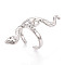 Snake Brass Micro Pave Cubic Zirconia Cup Peg Ring Settings, Adjustable Ring Settings for Half Drilled Beads, Platinum, 44mm, Adjustable, Pin: 0.9~1mm