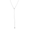 S925 Sterling Silver Pave Clear Cubic Zirconia Y Long Necklaces for Women, Platinum, 16.54 inch(42cm)