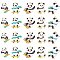 20pcs 5 Style Rack Plating Alloy Enamel Pendants, Cadmium Free & Nickel Free & Lead Free, Light Gold, Panda, Mixed Color, 27~31x22x2mm, Hole: 2mm, 4pcs/color