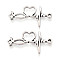 Tibetan Style Alloy Links/Connectors, Heartbeat, Cadmium Free & Lead Free, Antique Silver, 34.9x19x2mm, Hole: 1.4~1.6mm, about 478pcs/1000g