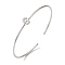 Rack Plating Brass Micro Pave Clear Cubic Zirconia Letter Open Cuff Bangles, Torque Bangles for Women, Platinum, Lead Free & Cadmium Free, Letter S, Inner Diameter: 1-7/8x2-1/4 inch(4.8x5.8cm)