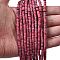 Dyed Synthetic Turquoise Beads Strands, Flat Round/Disc, Frosted, Heishi Beads, Cerise, 4x2~2.5mm, Hole: 0.8~0.9mm, about 161~164pcs/strand, 14.96''~15.12''(38~38.4cm)