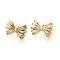 304 Stainless Steel Stud Earrings for Women, Bowknot, Ion Plating(IP), Real 14K Gold Plated, 18.5x27.5mm