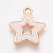 Alloy Enamel Pendants, Star, Misty Rose, 16x14x1mm, Hole: 1.5mm