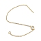Rack Plating Brass Ear Wire, with Cubic Zirconia, Cadmium Free & Lead Free, Long-Lasting Plated, Real 18K Gold Plated, 113~115mm, Hole: 2mm, Pin: 0.8mm, Cubic Zirconia: 7x4.5x2mm