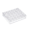 Plastic Bead Containers, 30 Compartments, Rectangle, Clear, 160x135x35mm