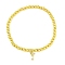 Brass Pendants Bracelets, Real 18K Gold Plated, Letter Y, 0.16 inch(0.4cm), Inner Diameter: 2.17 inch(5.5cm), pendant: 10~10.5x2.5~8mm