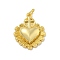 Brass Pendants, Cadmium Free & Lead Free, Heart Charms, with Jump Ring, Real 18K Gold Plated, 21.5x17.5x4.5mm, Hole: 3mm